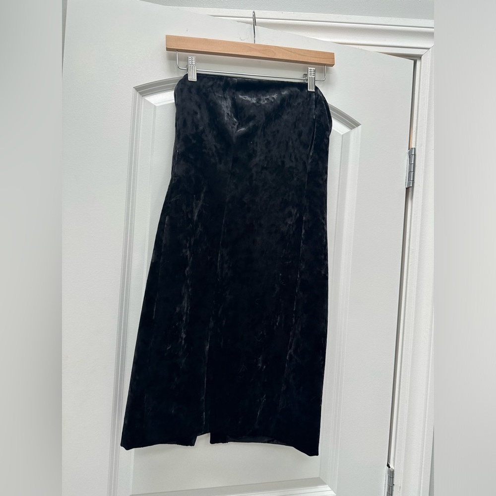 Tracy Reese black velvet strapless dress size 2.